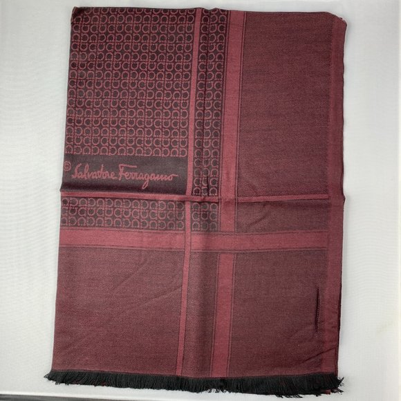 Salvatore Ferragamo Torres Scarf in Black Cherry - Picture 3 of 10